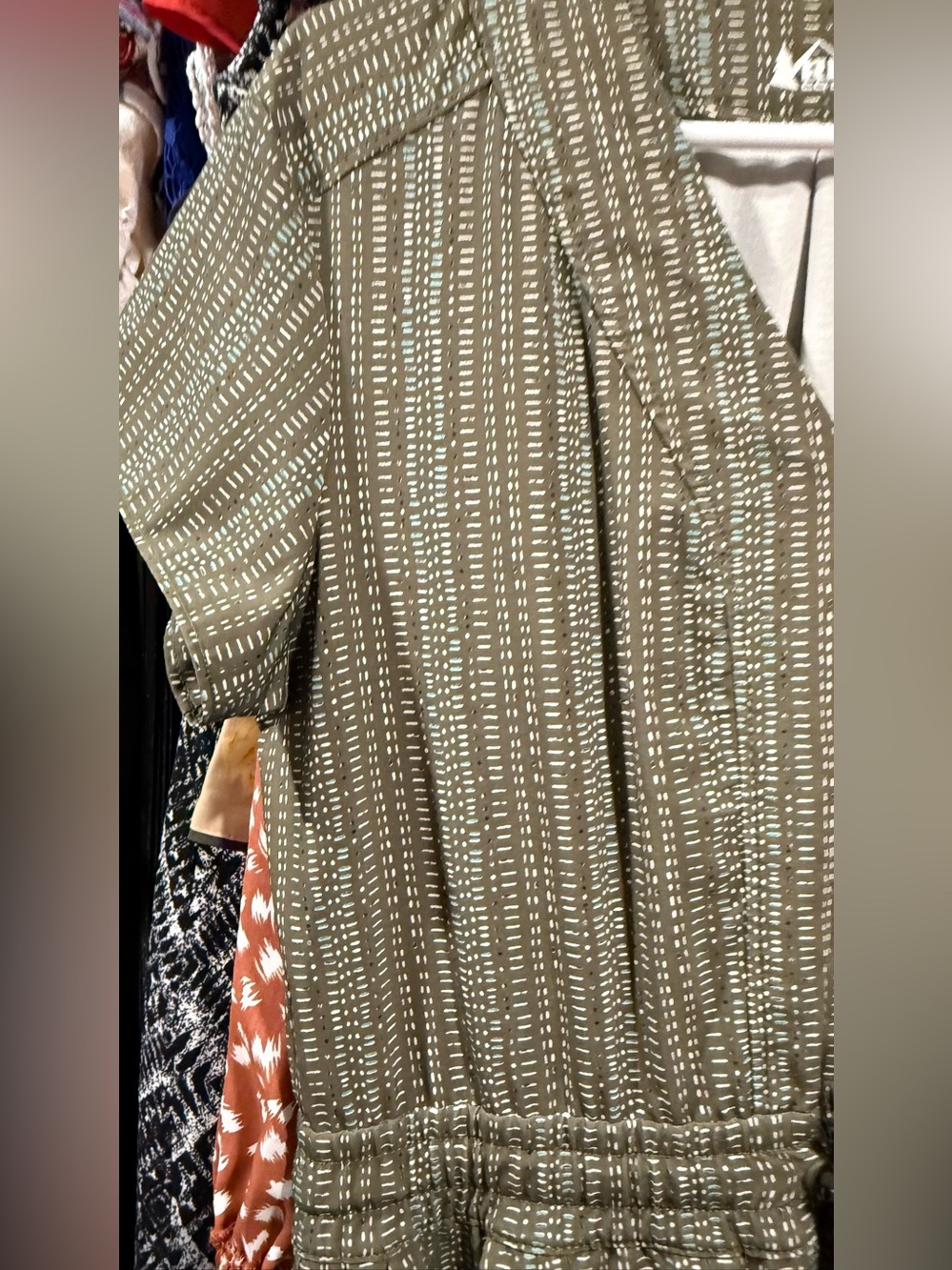REI Co-op Aoraki Travel Dress Green Printed UPF 50 Size S - Picture 3 of 10
